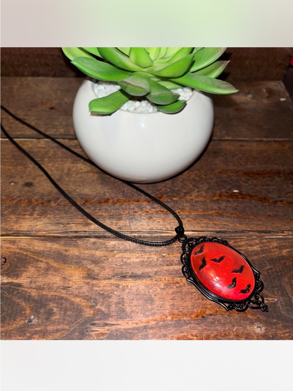 Gothic Red Bat Pendant Necklace - Women Jewelry